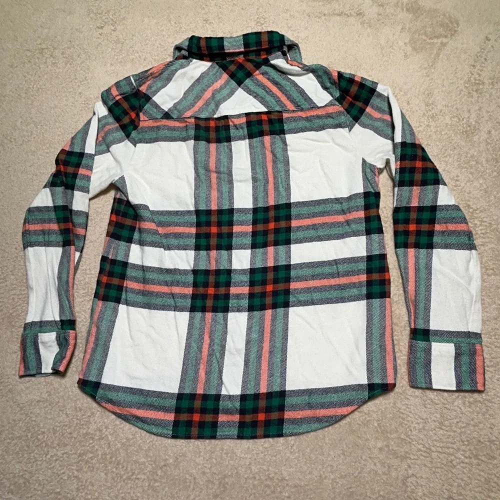 J.Crew The Perfect Shirt Womens L Flannel Plaid Cotton Button Down